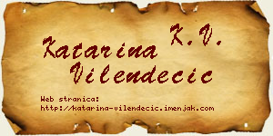 Katarina Vilendečić vizit kartica